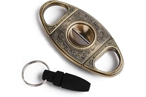 Mojgar V-Cut Cigar Cutter, Stainless Steel Carved Cigar Guillotine Scissors with Gift Box, Sharp Blade Precision Cigar Draw Enhancer Tool