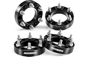 Richeer 6x5.5 Wheel Spacer Compatible with Silverado Suburban Sierra Savana 1500 Express Tahoe Yukon Escalade C2500 K2500, 1.5" Forged 6x139.7mm Wheel Spacers with 14x1.5 Studs & 108mm Center Bore