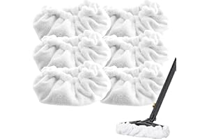 YAENOEI 6 Pack Rectangle Steam Mop Pads with Dupray and Awasky Steam Cleaner, Large Bonnets Steam Mop Replacement Pads, Reusable Washable Universal Steam Cleaner Accessories for Multi-Surface