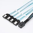Cavo Interno Mini SAS HD SFF-8643 A 4x SATA Femmina 1m - Breakout Per Controller RAID, HBA E Backplane - 3