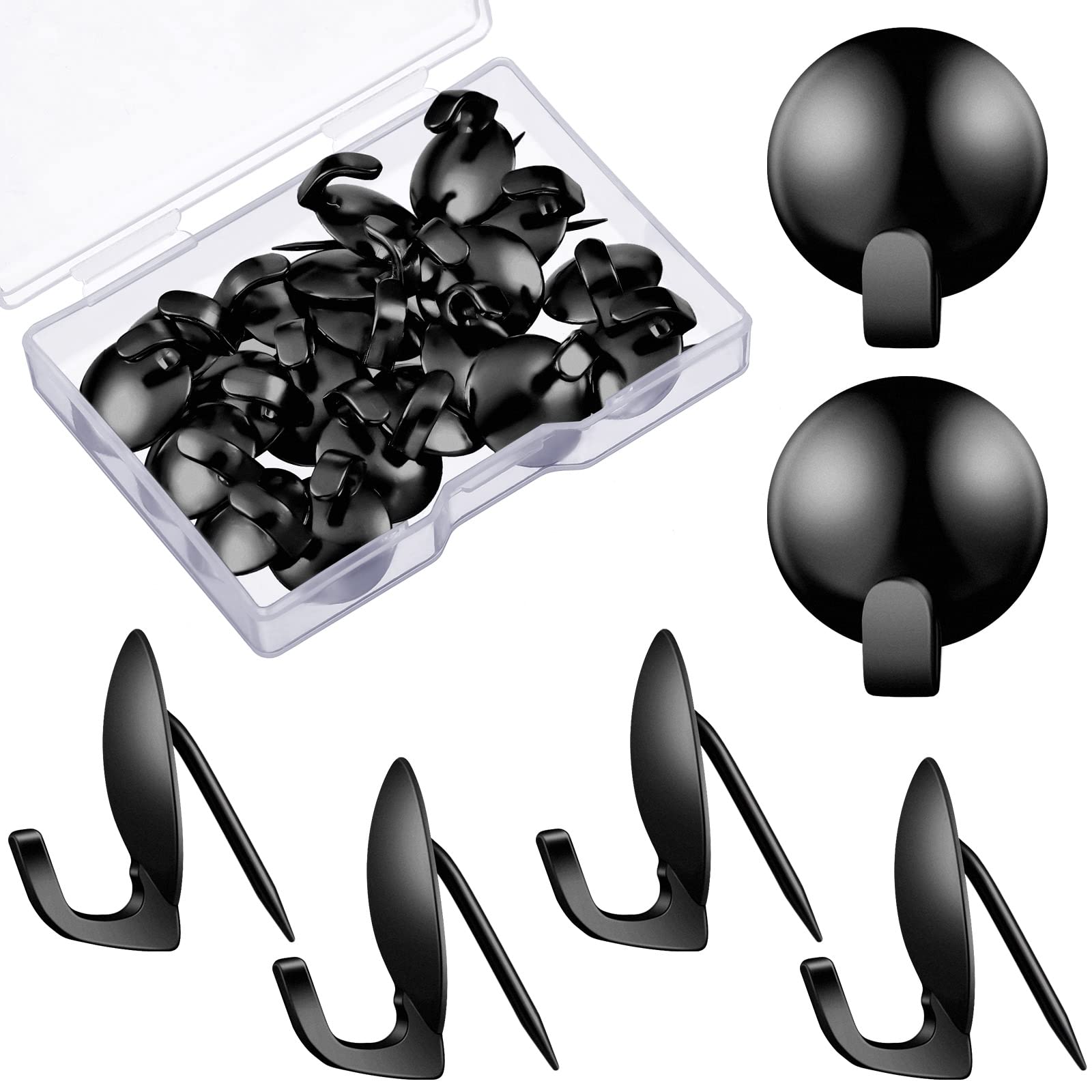 Photo 1 of Zhengmy 30 Pcs Metal Cubicle Hooks Fabric Panel Wall Hooks Cubicle Clips Push Pins Picture Hangers for Bulletin Board 20 Lbs Kitchen Office Home Accessories Supplies(Black)