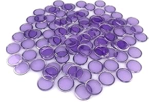 TCOINERY Bingo Lotto Game Accessories Transparent Counting Chips with Metal Edge Magnetic Casino Game Night Tokens/Education Math Markers/Chess/Number Alphabet Sorting Discs