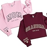 coreus Grandma Sweatshirt with Grandkids Names Custom Mama Sweatshirt New Grandma Gifts 2026 Personalized Grandma