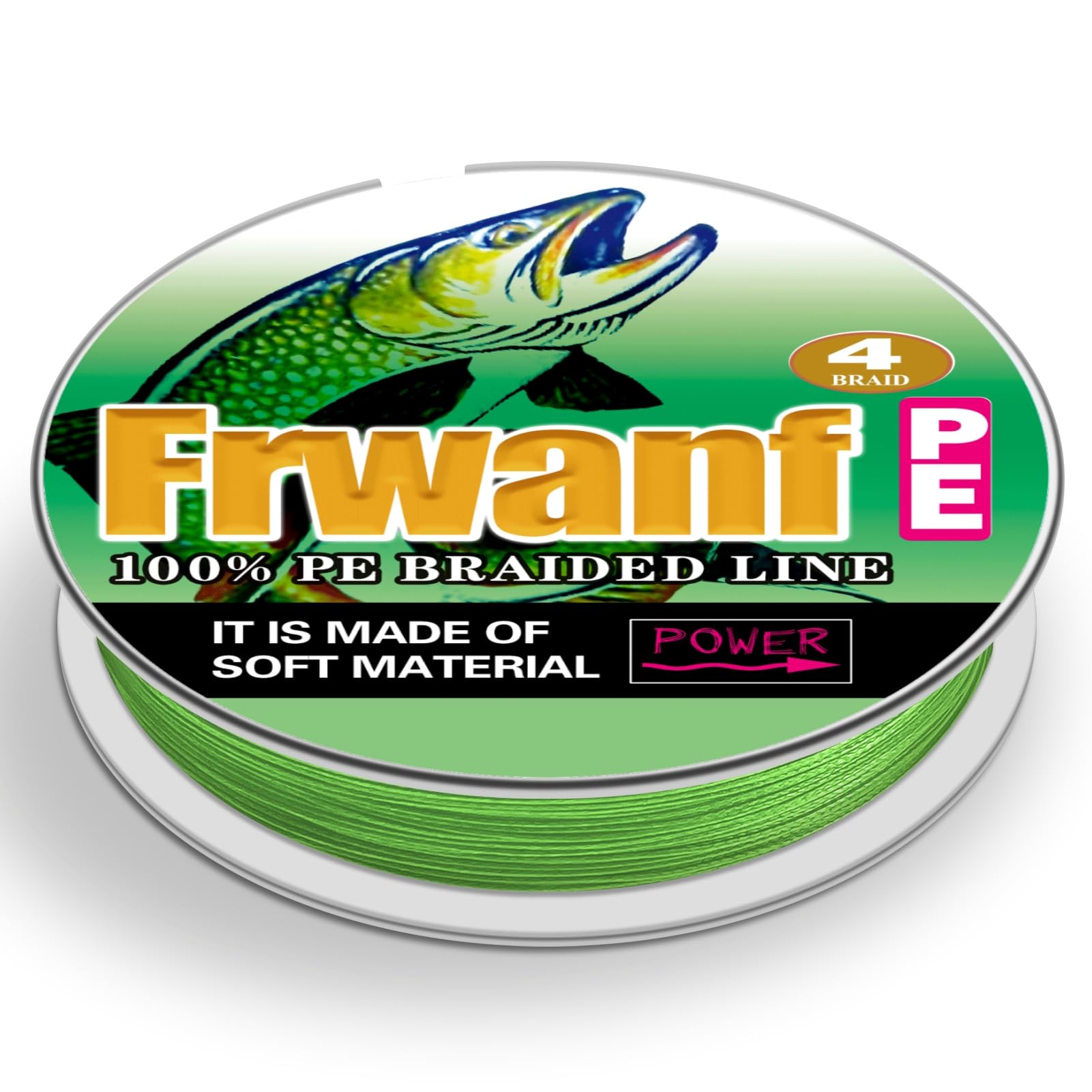 Frwanf Fluorescent Green Braided Fishing Line Color Never Fade 100M-2000M 6-300LB Super Strong PE Fishing Line Abrasion Resistant Fishing Wire Zero Stretch