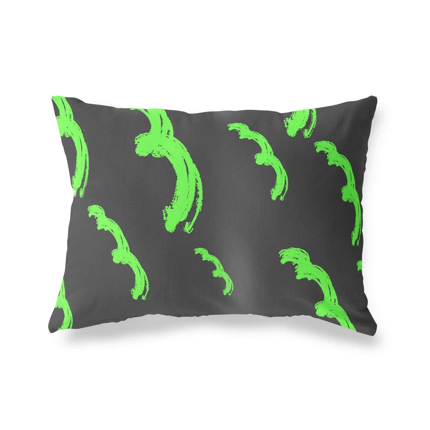 Bonamaison Decorative Cushion Cover Neon Green & Fume, Throw Pillow Covers, Home Decorative Pillowcases for Livingroom, Sofa, Bedroom, Size: 35x50 Cm - Designed and Manufactured in Turkey