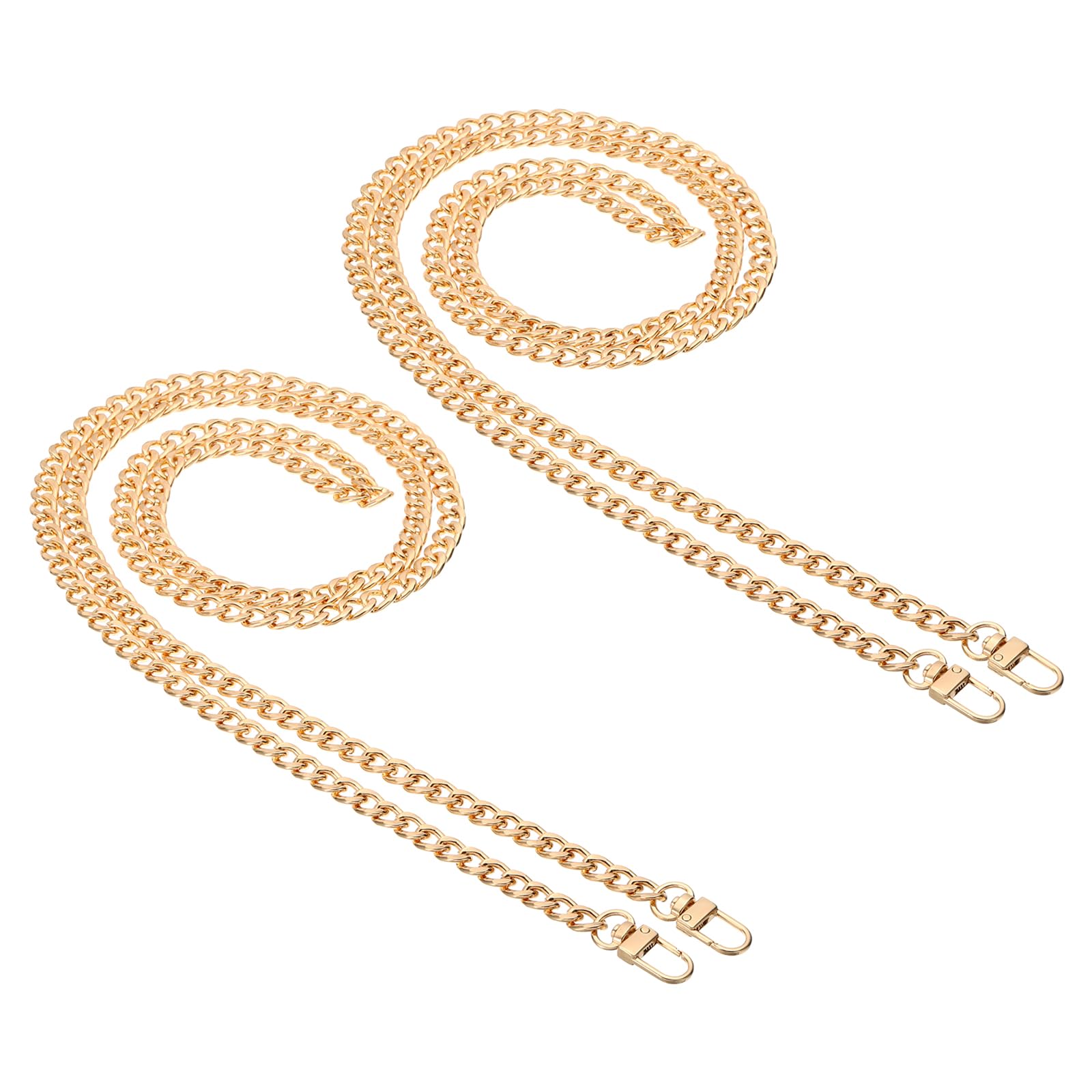 PATIKIL 63" Flat Purse Chain, 2 Pack Gold Chain Purse Strap Handbag Chains Crossbody Straps Extender for Tote Wallet Clutch Satchel Short Bag
