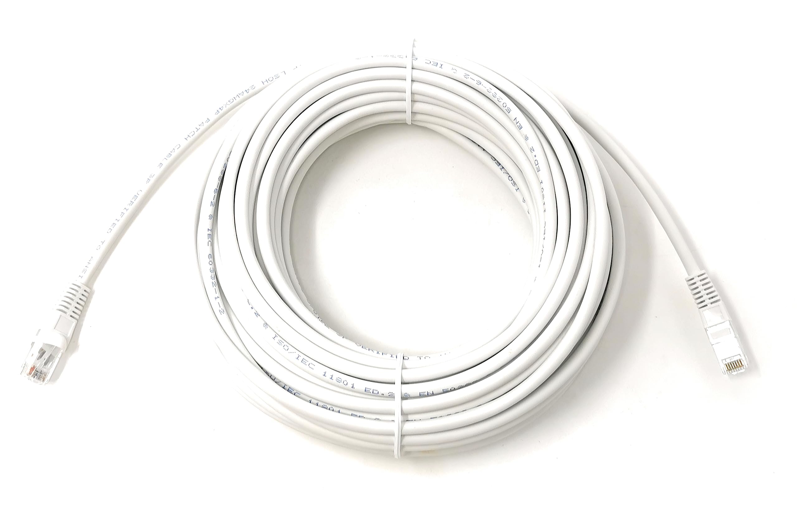 Cat6 RJ45 (UTP) Connector Ethernet Cable, LSZH Snagless Patch 24AWG Bare Copper Cores Lead for Internet, Data Transfer, Router, Modem, CCTV, Smart TV, PC, Laptop (20m, White)