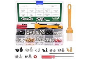 Keadic 293Pcs Computer Screws Assortment Kit Motherboard Standoffs Screw PC Installation & Repair Hardware for Mainboard, Har