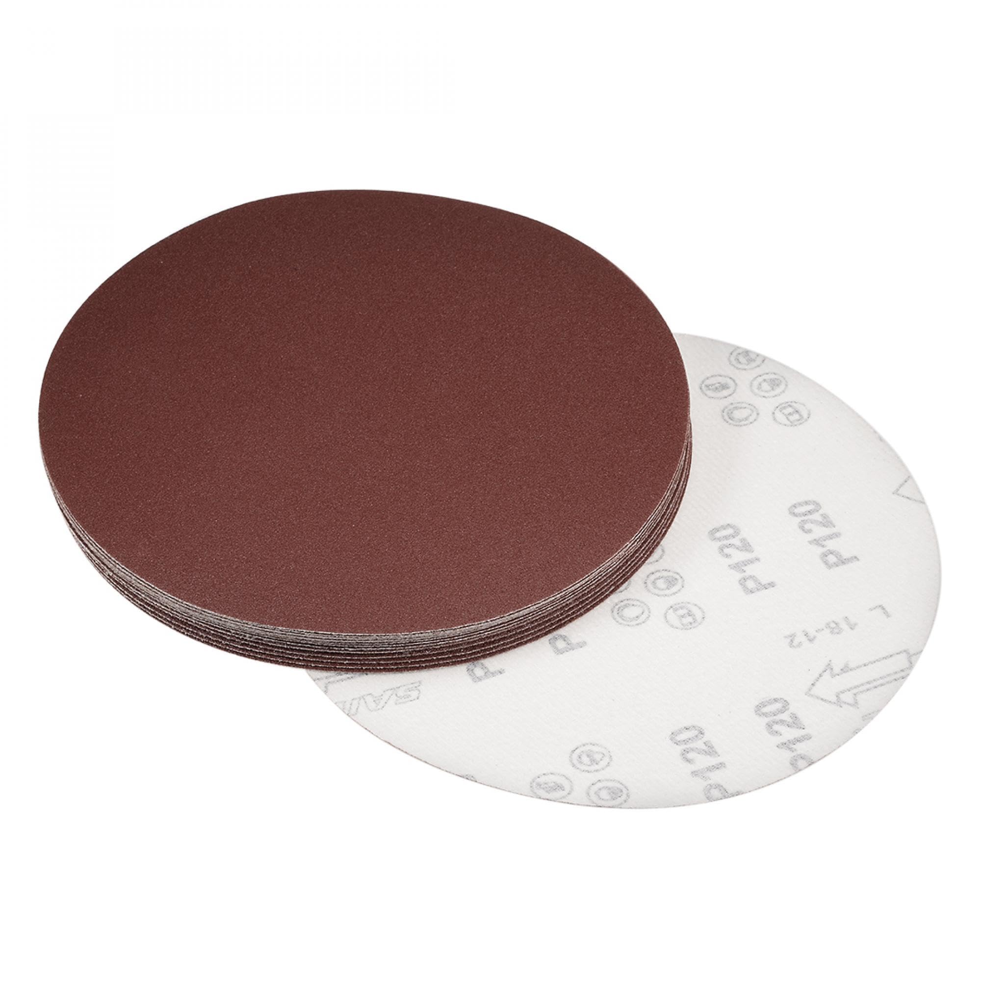 sourcing map 8" Hook and Loop Sanding Discs 120 Grit Aluminum Oxide Sandpaper for Random Orbit Sander Wood Metal Dry Polishing 15pcs