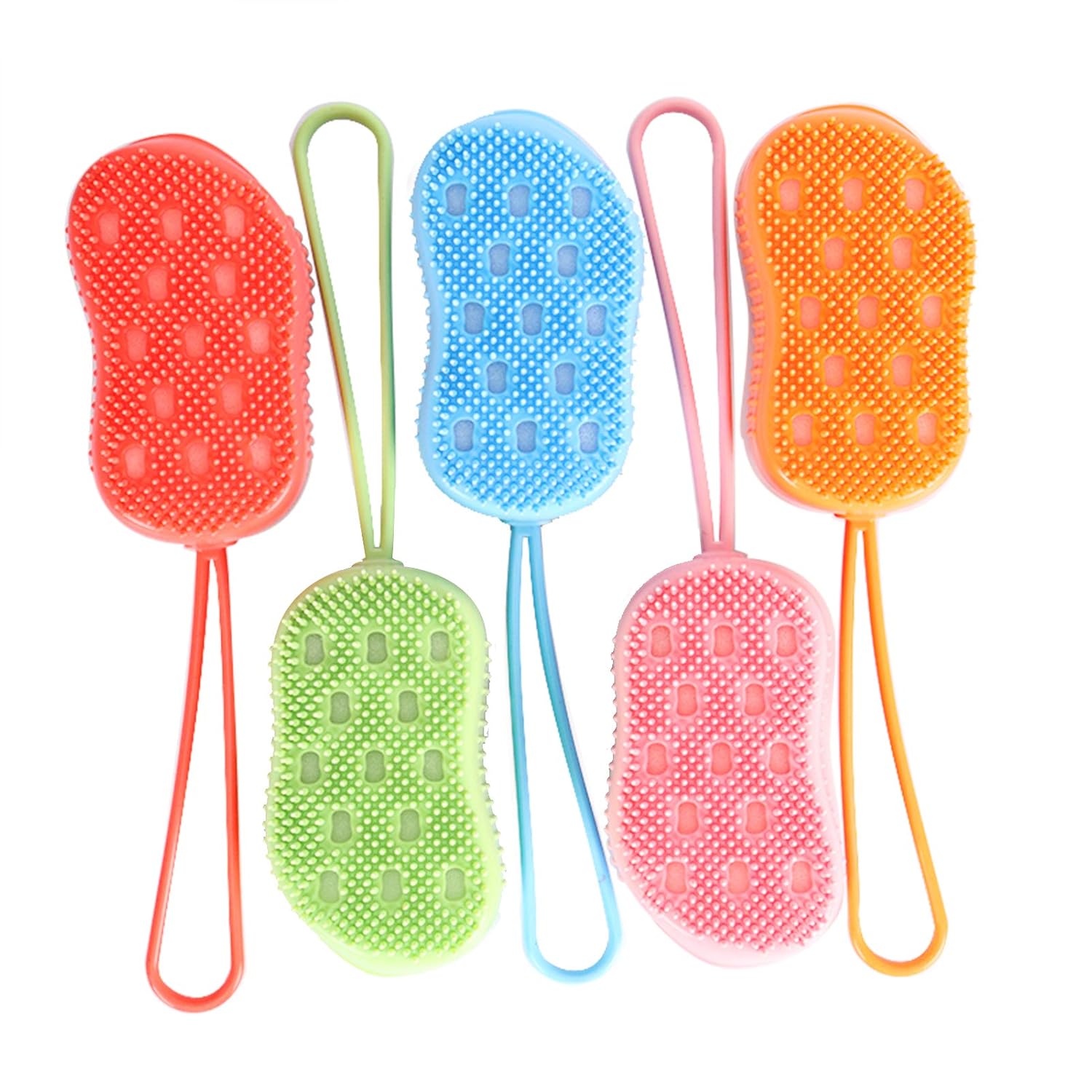 5 PCS Baby Bath Silicone Brush DoubleSide Baby Bathtub Brush with Soft