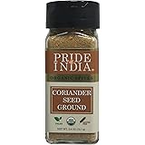 Pride Of India - Organic Coriander Seed Ground, 1.50 oz (42.5 gm) Small Dual Sifting Jar, Authentic Indian Culinary Spice, Be