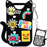 Fyoutt Hand Sanitizer Case with 6 Charms and 1 Keychain for Touchland Compatible with Power Mist Glow Mist 1 FL Oz/30ML for Touchland Case Cute Travel Cover Sleeve Accessory Gift for Women Men(Black)