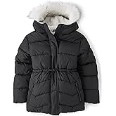 The Children's Place girls Medium Weight Long Puffer Jacket, Wind-resistant, Water-resistant