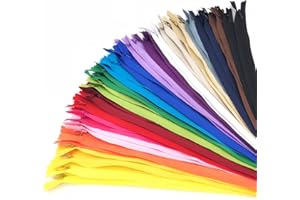 YUEDI 40PCS Nylon Invisible Zipper Tailor DIY Sewing Tools for Garment/Bags/Home Textile-20 Colors(9 inch, Mix Color)