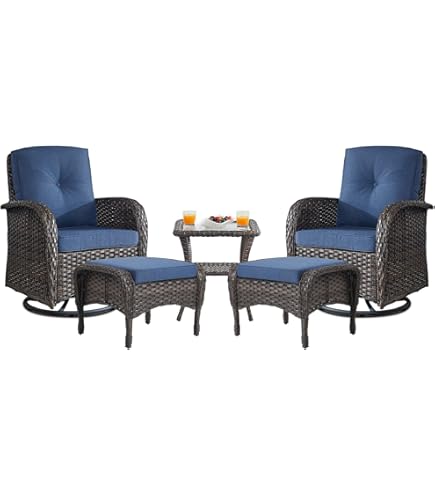 THE STAR CLUBセット Amazon.com: Rilyson Patio Furniture Swivel Chairs Set - 5 PC