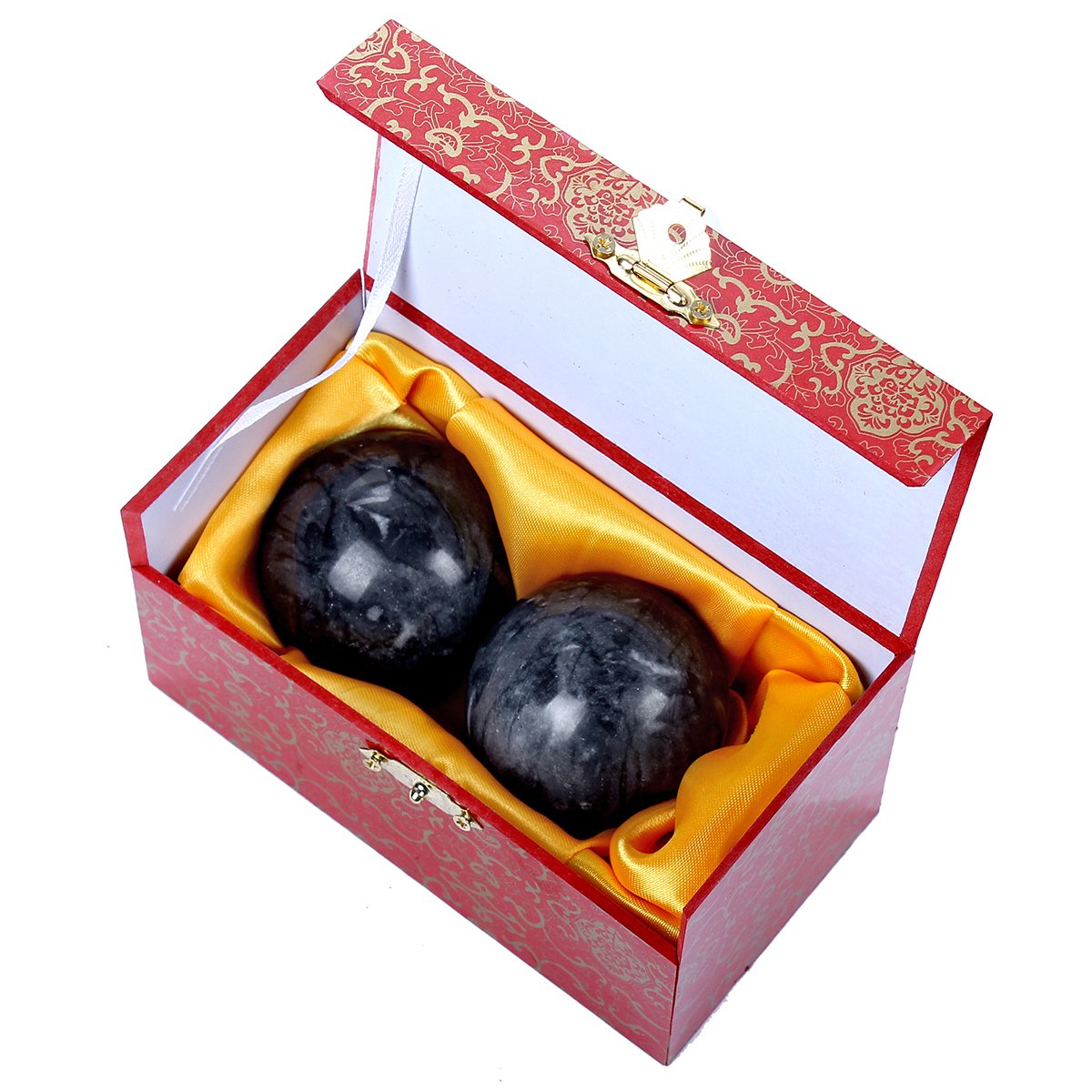 1.4‘’ grey Jade Stone Baoding Balls Chinese Health Exercise Stress Hand