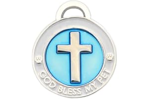 Luxepets Pet Collar Charm, Cross, Small, Blue