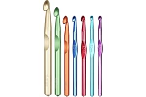 Aeelike Large Aluminum Crochet Hooks Huge Metal Crochet Hook Set - Crochet Needles for Thick Bulky Yarn Blankets - Beginners Big Crochet Set Size 6.5mm 7mm 8mm 9mm 10mm 12mm 15mm