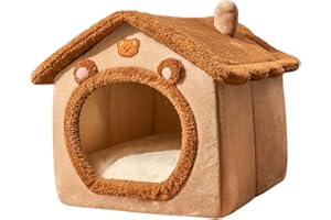Winter Warm Cat House, Indoor Cat Sleeping Bed, Plush Comfortable Pet Nest Cave for Cats Puppy Dog