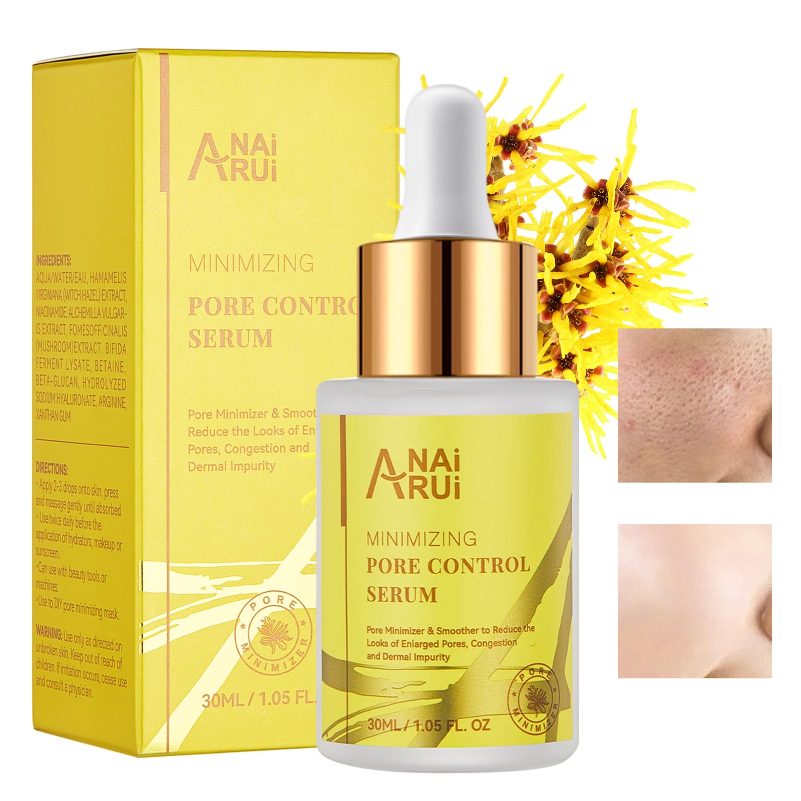 ANAiRUi Pore Minimizer Serum, Pore Minimizer & Reducer, Pore control, Minimizing, Shrinking, Tightening Pores, 100% Vegan, 30ml