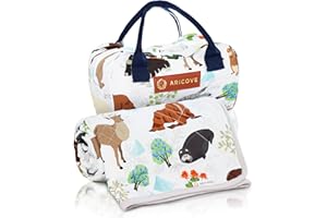 Aricove Weighted Blanket Kids, 7 lb, 40x60 inches, Small Twin Size, Soft Cotton, Machine Washable, Grey/Snow Animals