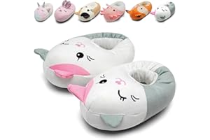IceUnicorn Toddler Slippers Kids Cute Funny Animal House Shoes Girls Boys Christmas Fluffy Bedroom Indoor Slipper, Cat, Bunny, Unicorn, Axolotl, Fox