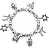 PammyJ Jewish Jewelry Hebrew Charm Stretch Bracelet