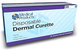 SkinStitch Disposable Dermal Curettes Ergonomically Stainless-Steel Precision Blade Safety Cap Superior Grip Weighted Colored Body (3.0 mm)