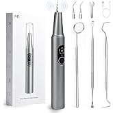 MEMIRY M1 Ultrasonic Plaque Remover for Teeth with Camera | Built-in camera, LED display, 5 cleaning levels, USB charging, and 2 stainless steel cleaning heads