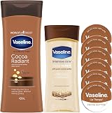 Vaseline Cocoa Radiant Lotion Oil & 6 Lip Therapy Tins Bundle Set 400ml 200ml view 1