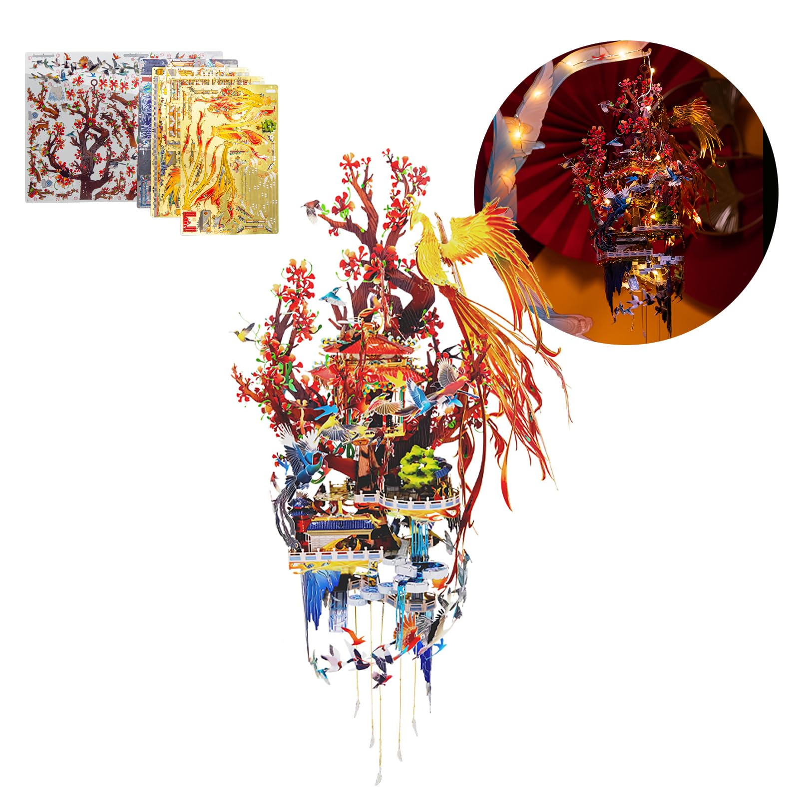 MU 3D Puzzles Birds' Praise to The Phoenix Metal