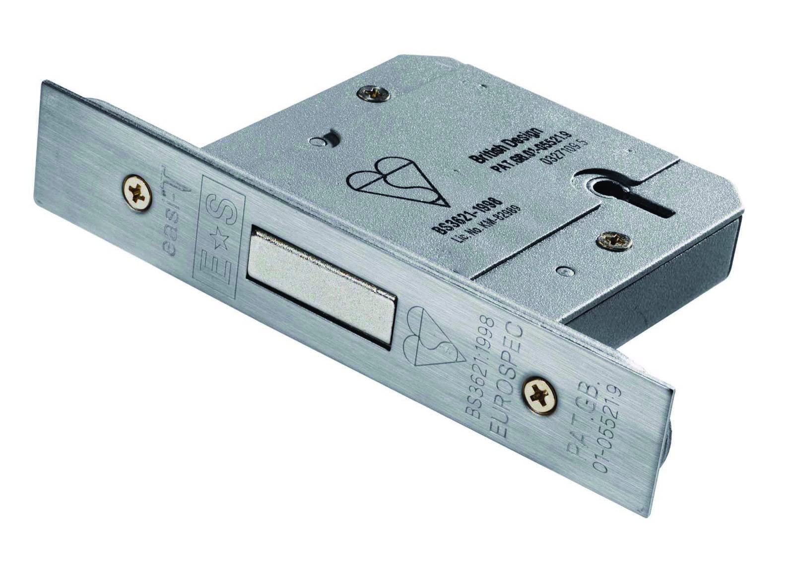 Carlisle Brass LDB5530SSS EASI-T 5 Lever Deadlock BS, Satin Stainless Steel, 3" / 76mm