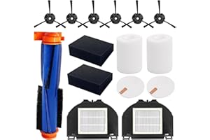 TAISOUW RV2310AE Replacement Parts for Shark AV2310AE/RV2320S/RV2300S/UR2350AE/UR2360S Matrix Robot Vacuum Cleaner,1 Main Brush Roller, 6 Side Brushes, 2 HEPA Filters, 2 Foam Filters(Not for RV2300/RV2310)