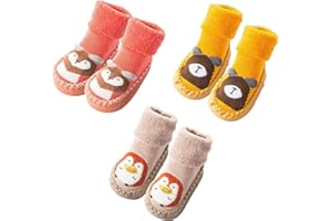 MARJUNSEP Infant Baby Boy Girls Toddlers Moccasins Non-Skid Indoor Slipper Shoes Socks Booties with Grips