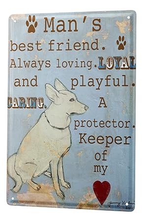 Blechschild Hunde Deko Spruch Weisheit Bester Freund Loyalitat Herz Metall Deko Grosser 15 X 30 Cm