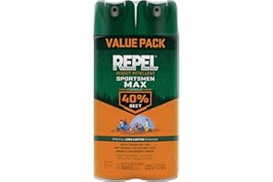 Repel Insect Repellent Sportsman Max Formula (2 Count), Repel Mosquitoes Ticks and Gnats, Long-Lasting Protection, 40% DEET (Aerosol Spray) 6.5 fl Ounce