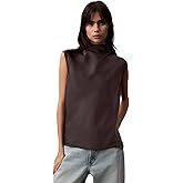 Calvin Klein Womens Satin Cowl Neck Blouse