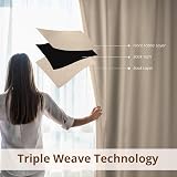 Yorkshire Bedding Thermal Blackout Curtain 66x54 Pencil Pleat Cream view 8