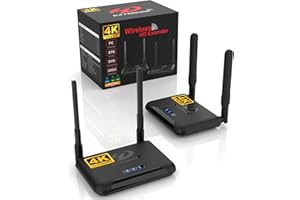 Wireless HDMI Transmitter and Receiver 4K, Binken 820Ft/250m Wireless HDMI Extender 5G Kit Support 4K@30 Hz, for Streaming Video Audio from Laptop,PC, Cable Box to HDTV Projector Monitor IR Support