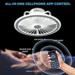 CHANFOK Ceiling Fan with Lights and Remote, Modern