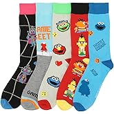 Bioworld Sesame Street Pixelated Characters 5-Pack of Adult Casual Crew Socks