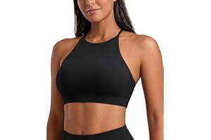 VOYJOY High Neck Backless Sports Bra Adjustable Straps Yoga Top Womens Workout Sports Bras Crop Top