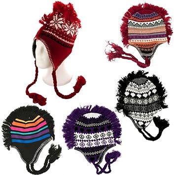 Amazon Com 2 Knit Hat Peruvian Beanie Winter Warm Cap Snow