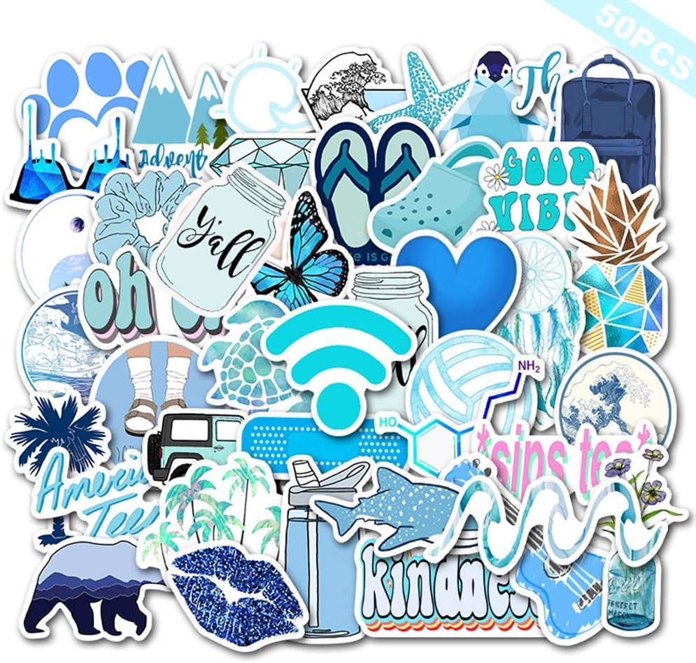 Amazon Com Cute Vsco Stickers For Water Bottles Blue Aesthetic Stickers Vsco Girl Stuff Computers Accessories cute vsco stickers for water bottles blue aesthetic stickers vsco girl stuff