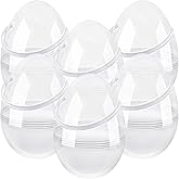6 Pcs 10 Inch Transparent Easter Eggs with Handles Giant Clear Easter Egg Jumbo Fillable DIY Easter Egg for Easter Hunt Decoration