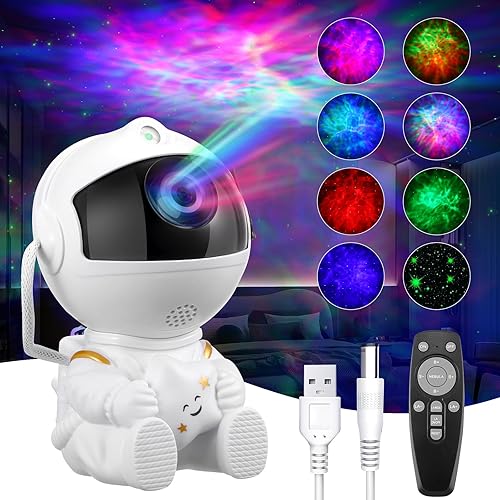YUNYODA Astronaut Galaxy Projector, Astronaut Star Projector Light with Remote Control, Spaceman Starry Sky Nebula Ceiling Projector for Bedroom Decoration Children Adults Party Gift