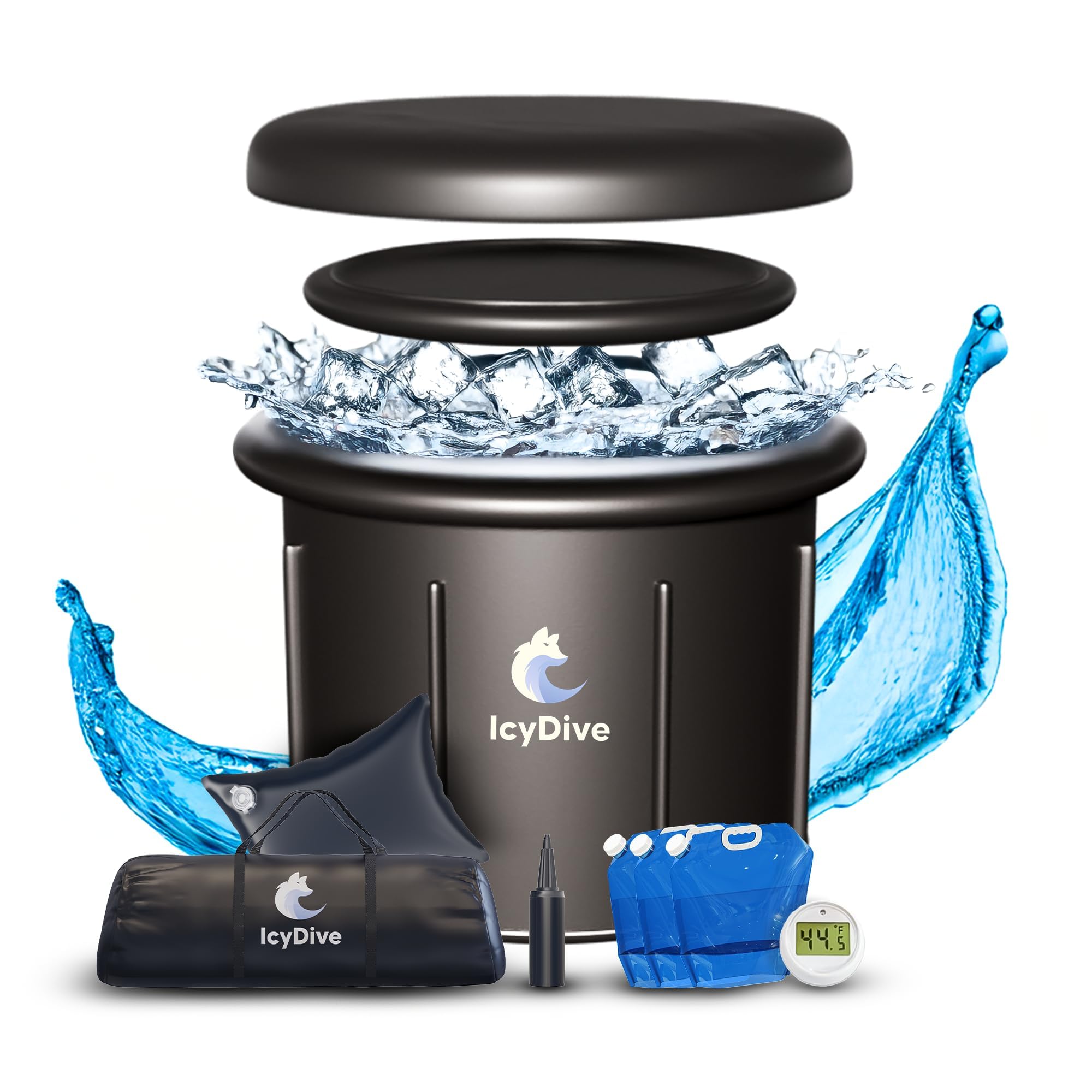 Photo 1 of 17-Piece XL Portable Ice Bath Tub for Adults -105 Gal 5-Layer Cold Plunge Tub with Water Chiller Included & Thermometer, Inflatable Ice Bath Tub w/ 400L Capacity, Athletes Indoor/Outdoor Recovery