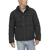 LEVI'S Men's Mixed Media Quilted Puffer Jacket With Sherpa Lined Collar (Regular and Big &amp; Tall Sizes)