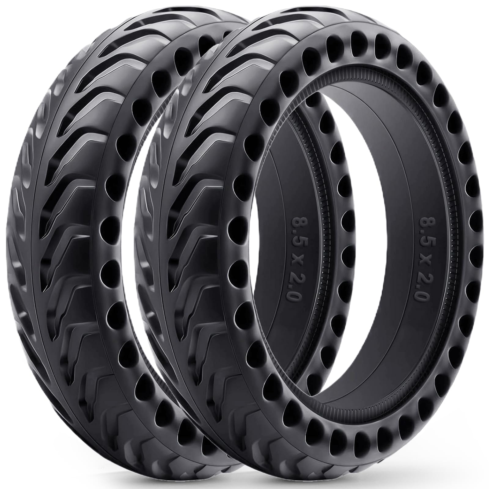 Monuary 2-Pack 50/75-6.1 Tyre for Electric Scooter, Solid Tubeless Tyres Also Compatible with Size 8.5 x 2.0 and 8 1/2 x 2, Puncture Resistant, Maintenance-Free