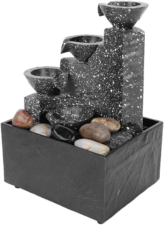 Tabletop Fountain,USB Desktop Water Fountain,Three Tier Cascading